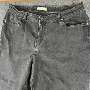 Levi's 580 Boot Cut Women Plus Size 18‎ Black Faded Stretch Denim Jeans
